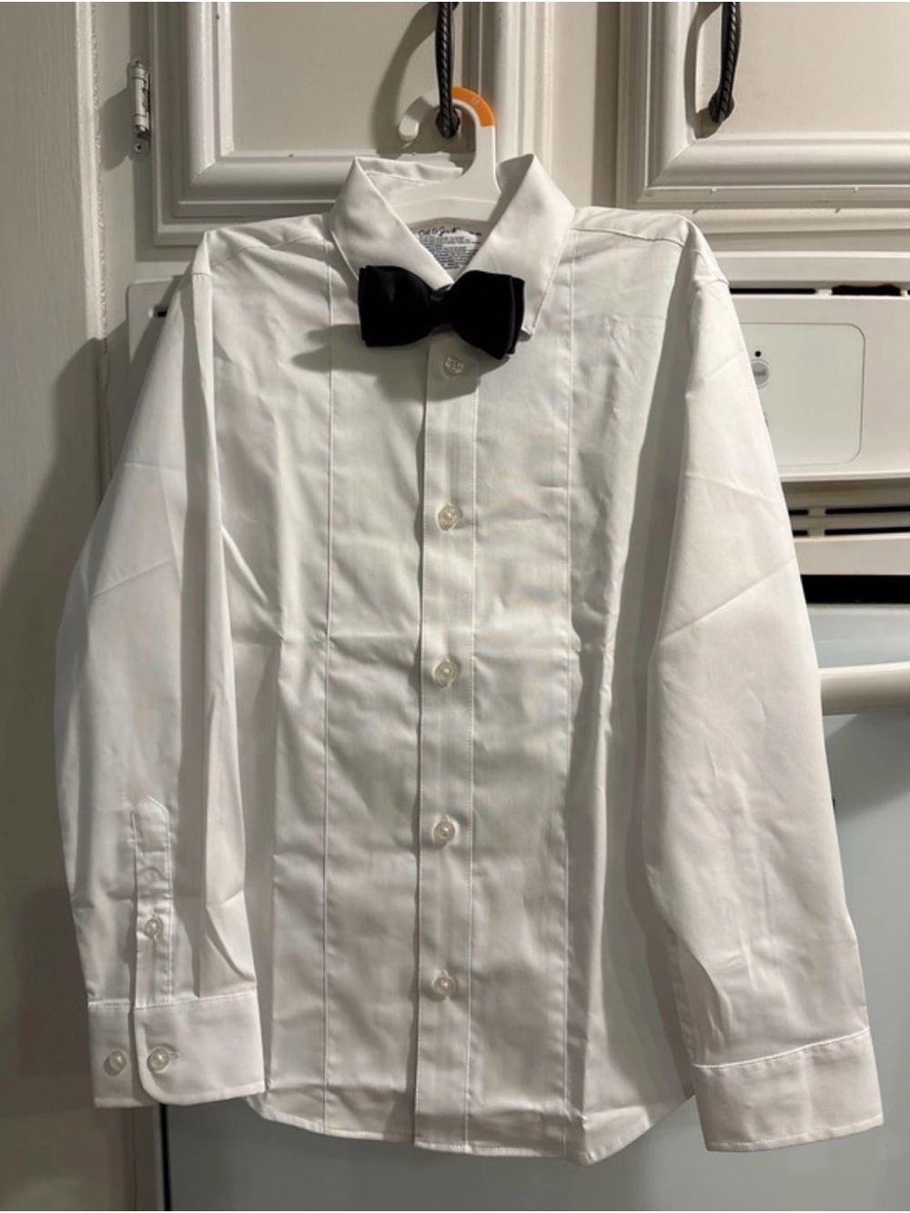 Cat & Jack White Button-Down Shirt with Black Bow Tie